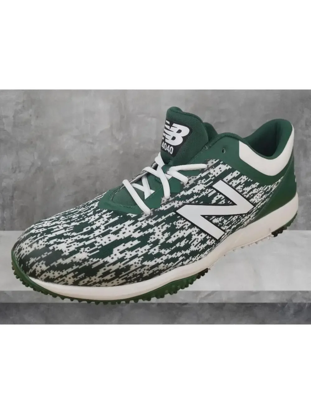 New Balance Baseball Shoes Turf 4040v5 Trainers Green White Men's Size 15D New